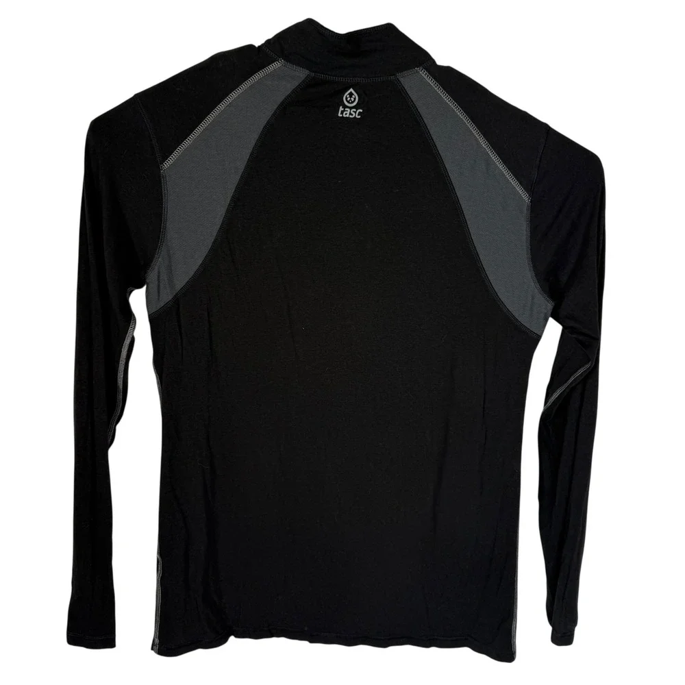 Tasc Performance Mens XL Black Bamboo Organic Cotton Quarter‎ Zip Pullover Shirt